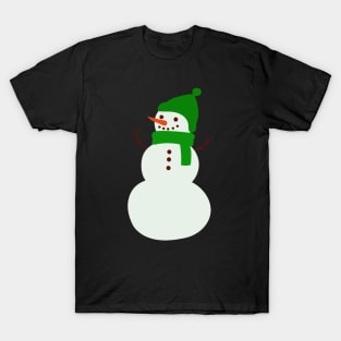 Snowman in Green T-Shirt